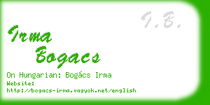 irma bogacs business card